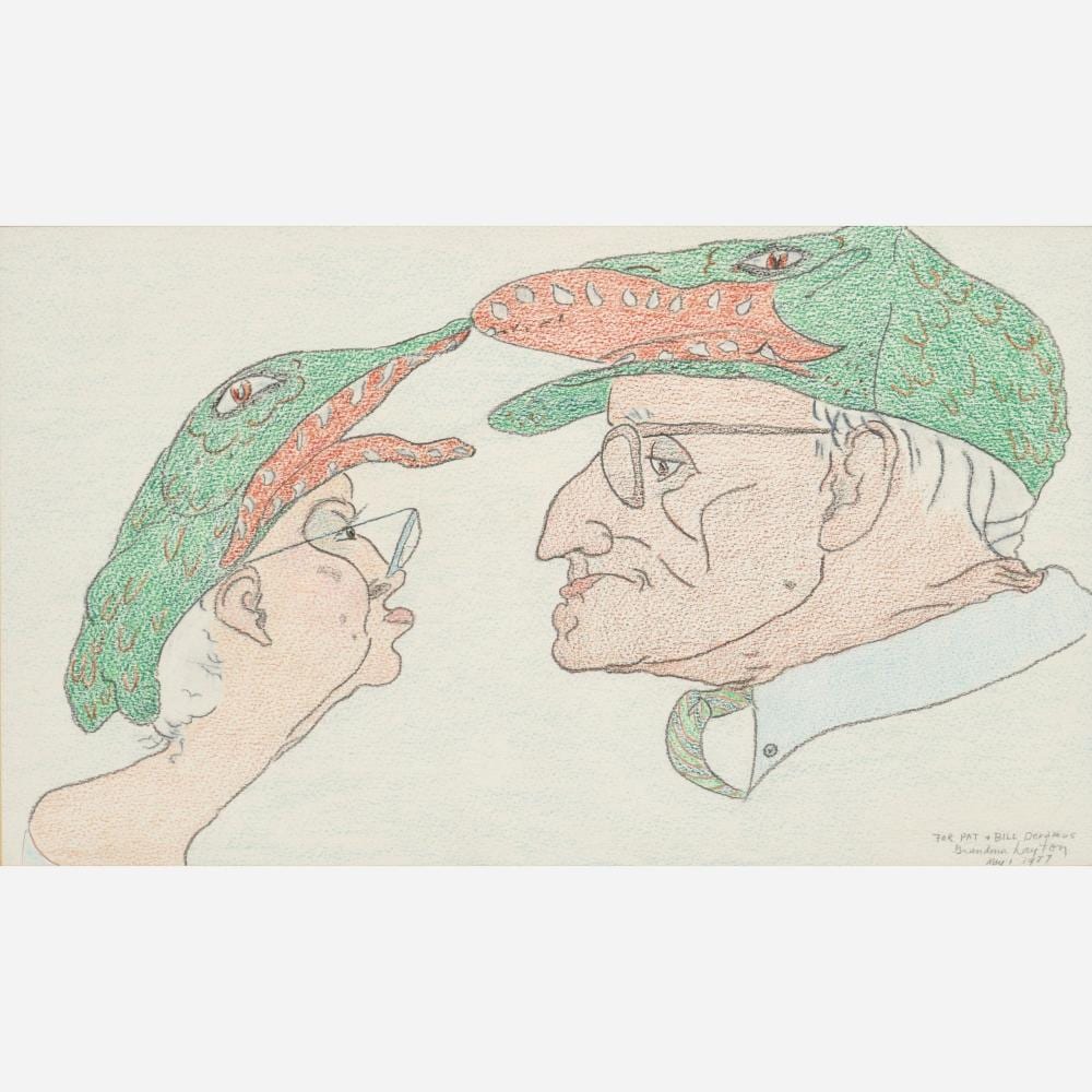 Elizabeth Layton comparable auction result: elizabeth layton drawing 1987