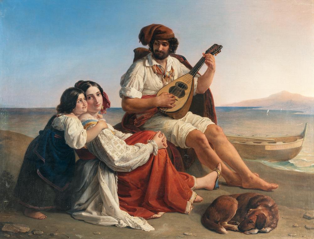 August Riedel comparable auction result: august riedel 1799 bayreuth rom 1883 neapolitanische fischerfamilie vor der k ste neapolitan fishing family off the coast