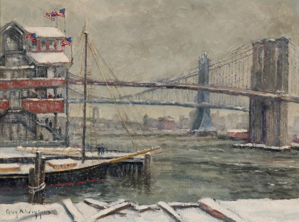 Guy Arthur Wiggins comparable auction result: guy arthur wiggins american 1920 2020 the east river from the south street seaport