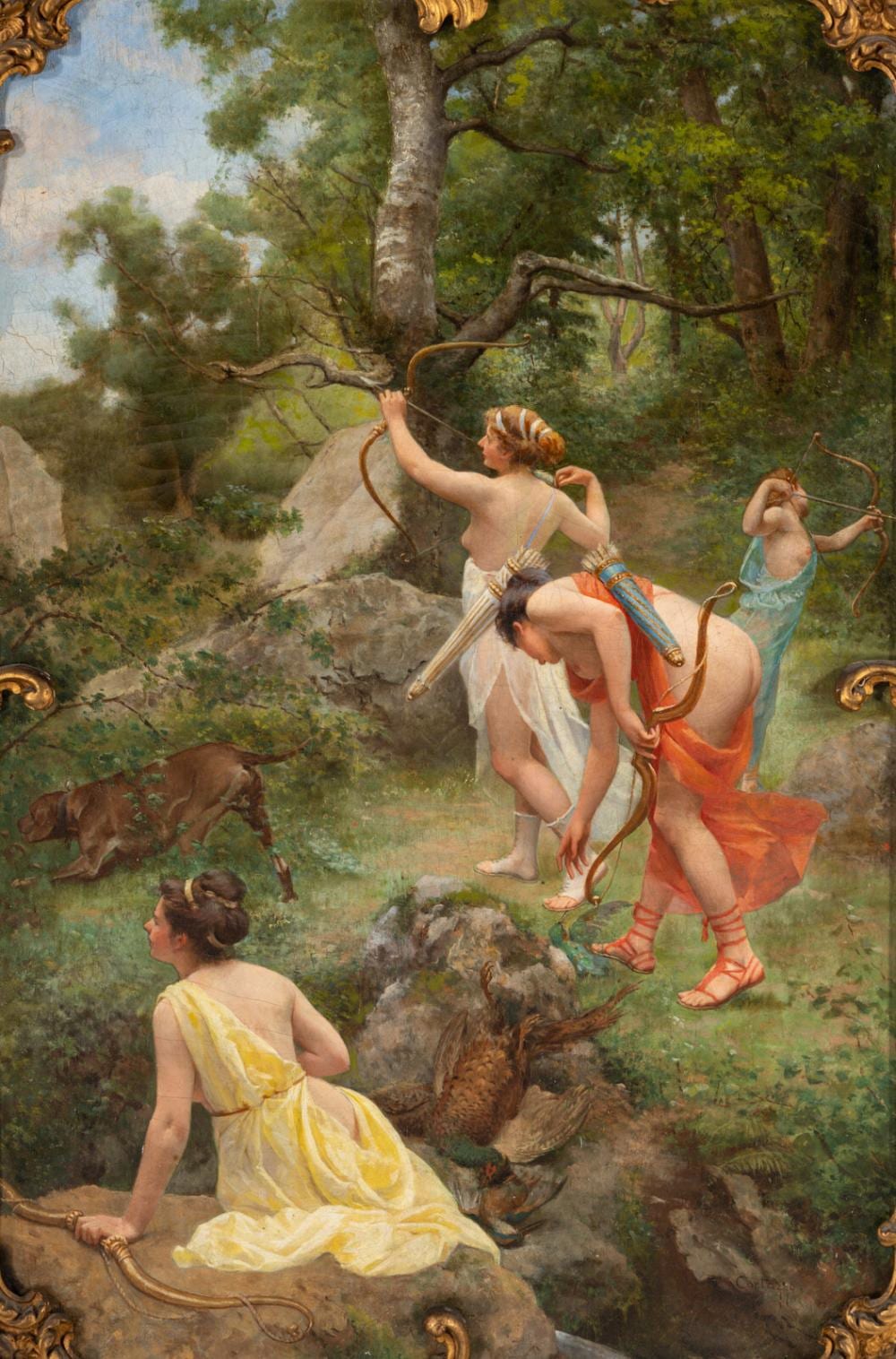 Oreste Cortazzo comparable auction result: oreste cortazzo italian 1836 1910 diana and her huntresses