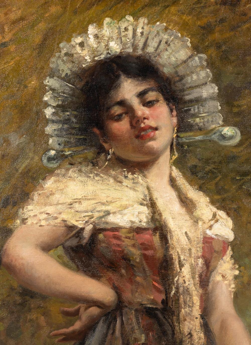 Egisto Lancerotto comparable auction result: egisto lancerotto italian 1847 1916 giovanna contadina