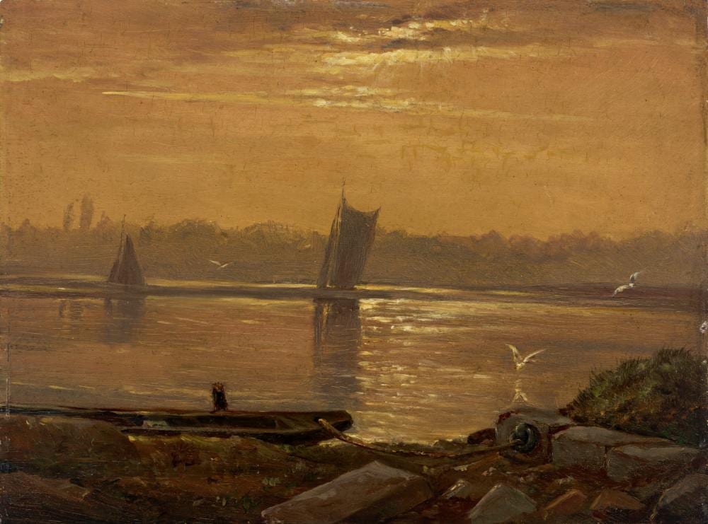 Carl Gustav Carus comparable auction result: carl gustav carus leipzig 1789 1869 dresden abend an der elbe oil on panel 8