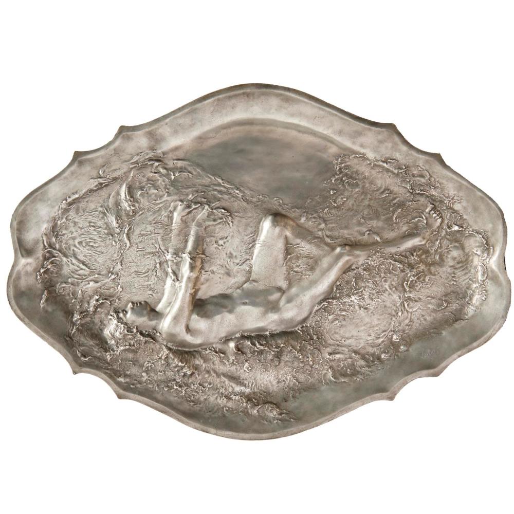 Auguste Ledru comparable auction result: auguste ledru large art nouveau erotic platter
