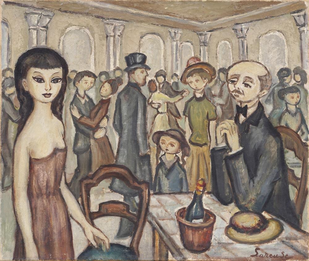 Jean (1925) Lareuse comparable auction result: jean lareuse b 1925 antique french modernist paris school cafe scene signed oil painting
