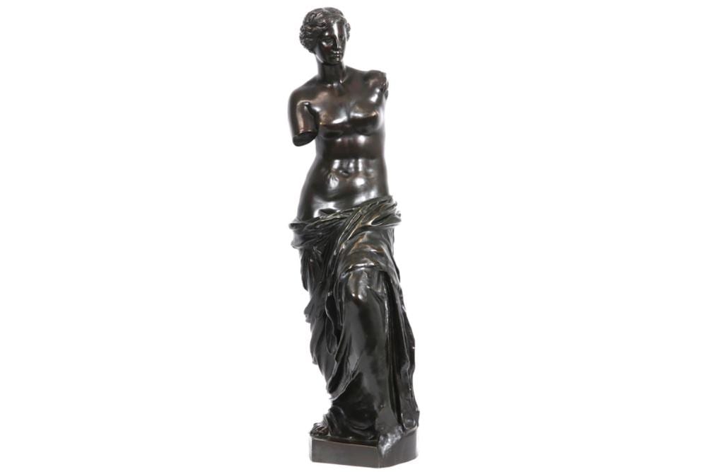 Charles Gabriel Lemire comparable auction result: antique venus sculpture in bronze signed sauvage