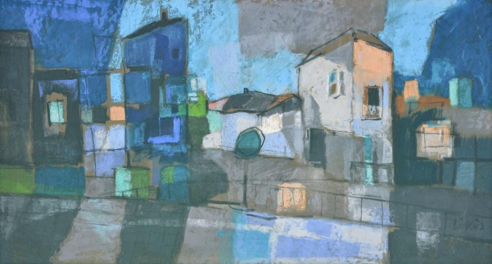 Stefan Lokos comparable auction result: stefan lokos painting urban landscape
