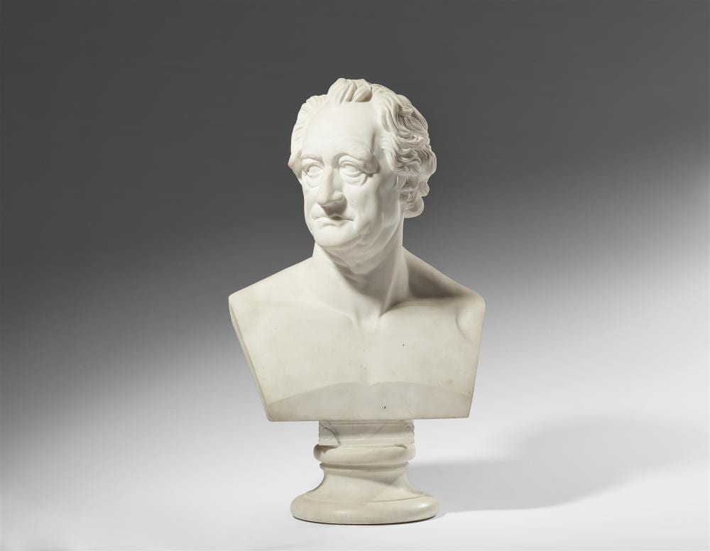 Christian Daniel Rauch comparable auction result: a white marble bust of johann wolfgang von goethe by christian daniel rauch