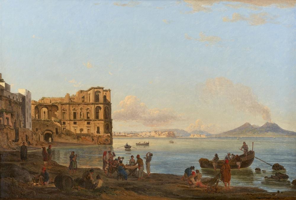 Joseph Rebell comparable auction result: joseph rebell the bay of naples with palazzo donna anna