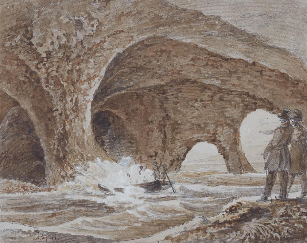 Johann Christian Reinhart comparable auction result: johann christian reinhart in the cave on capri