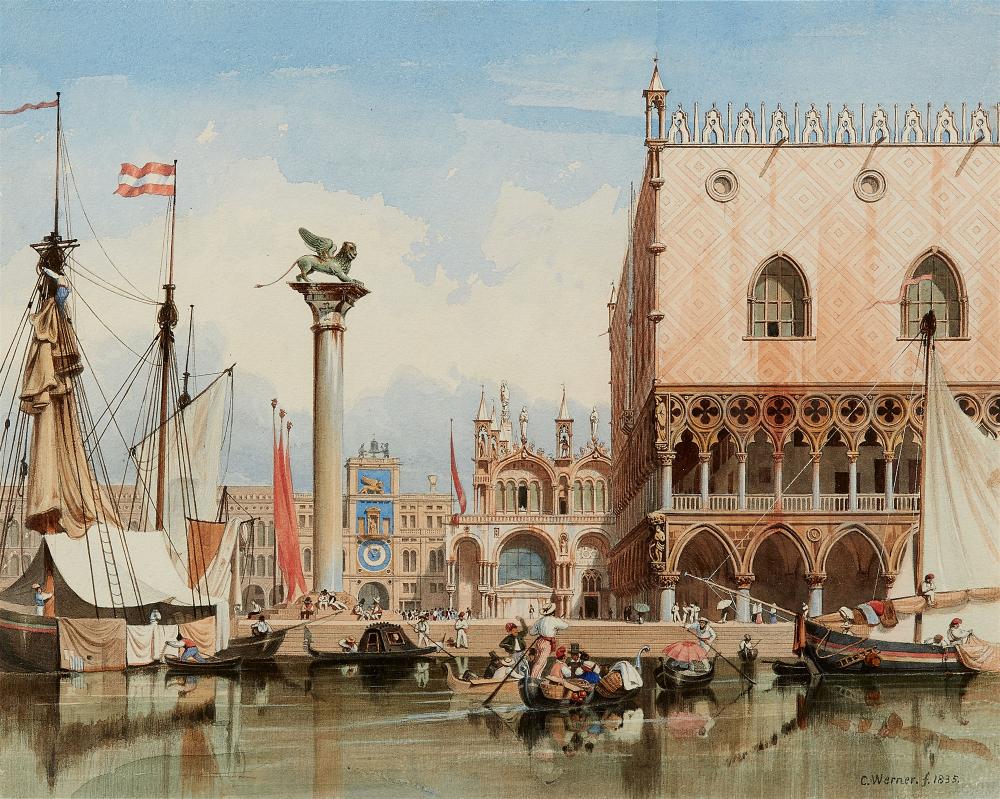 Carl Friedrich Heinrich Werner comparable auction result: carl friedrich heinrich werner view of venice with the doge s palace and the basilica di san marco
