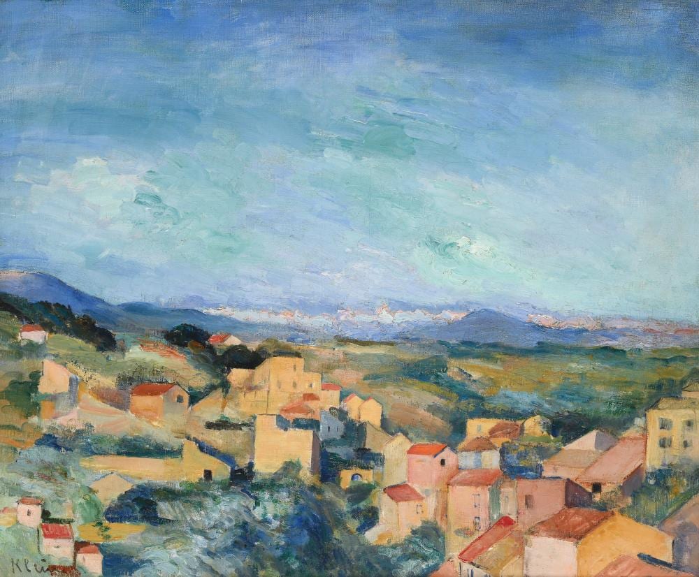 Friedrich Franz Albert Klein comparable auction result: frits klein 1898 1990 village provence signed and dated 1929 lower left canvas h 55 cm w 65 cm provenance christie s amsterdam 14 june 2005 lot 211