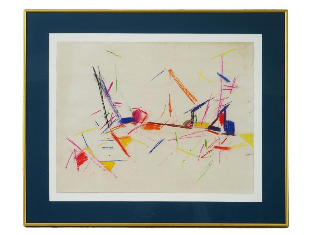 Mercedes Matter comparable auction result: abstract american crayon painting by mercedes matter