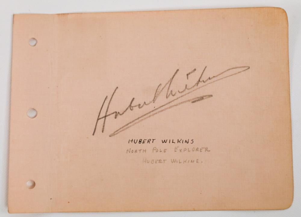 Hubert Williams comparable auction result: hubert williams signed autograph book page