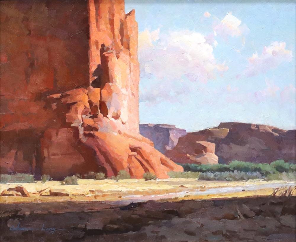 Calvin Liang comparable auction result: calvin liang b 1960 the cliffs canyon de chelly