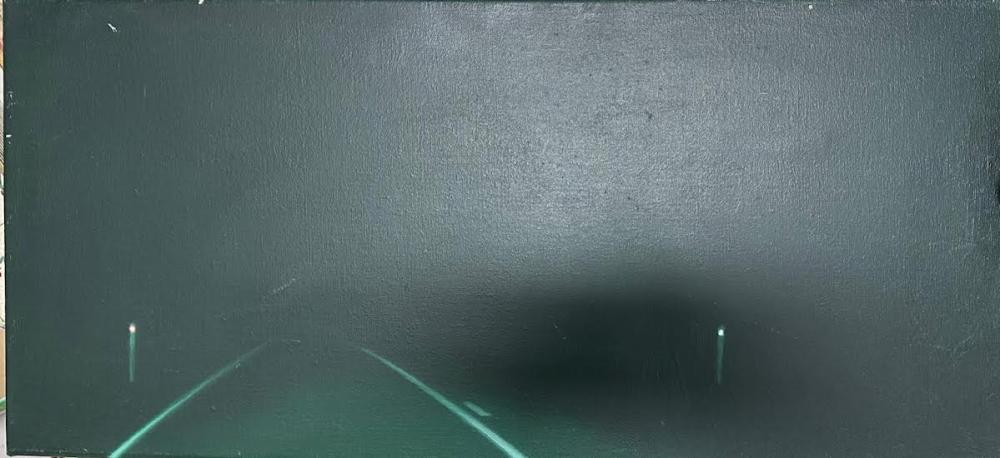 Tony Lloyd comparable auction result: tony lloyd australian born 1970 dark road oil on linen 30 x 66cm