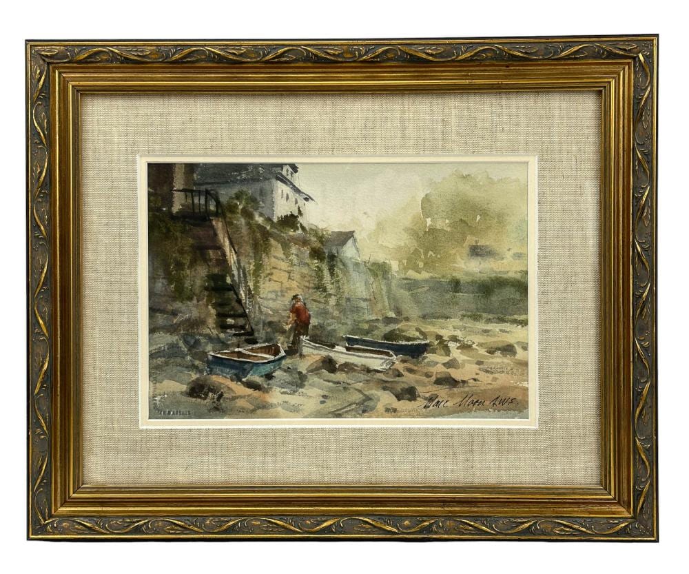 Marc Moon comparable auction result: marc moon 1923 2006 beachscape watercolor painting