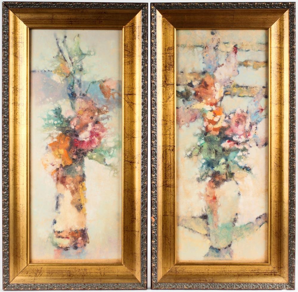Edna Gass comparable auction result: edna gass american 1904 1993 two impressionist style floral still life watercolor paintings