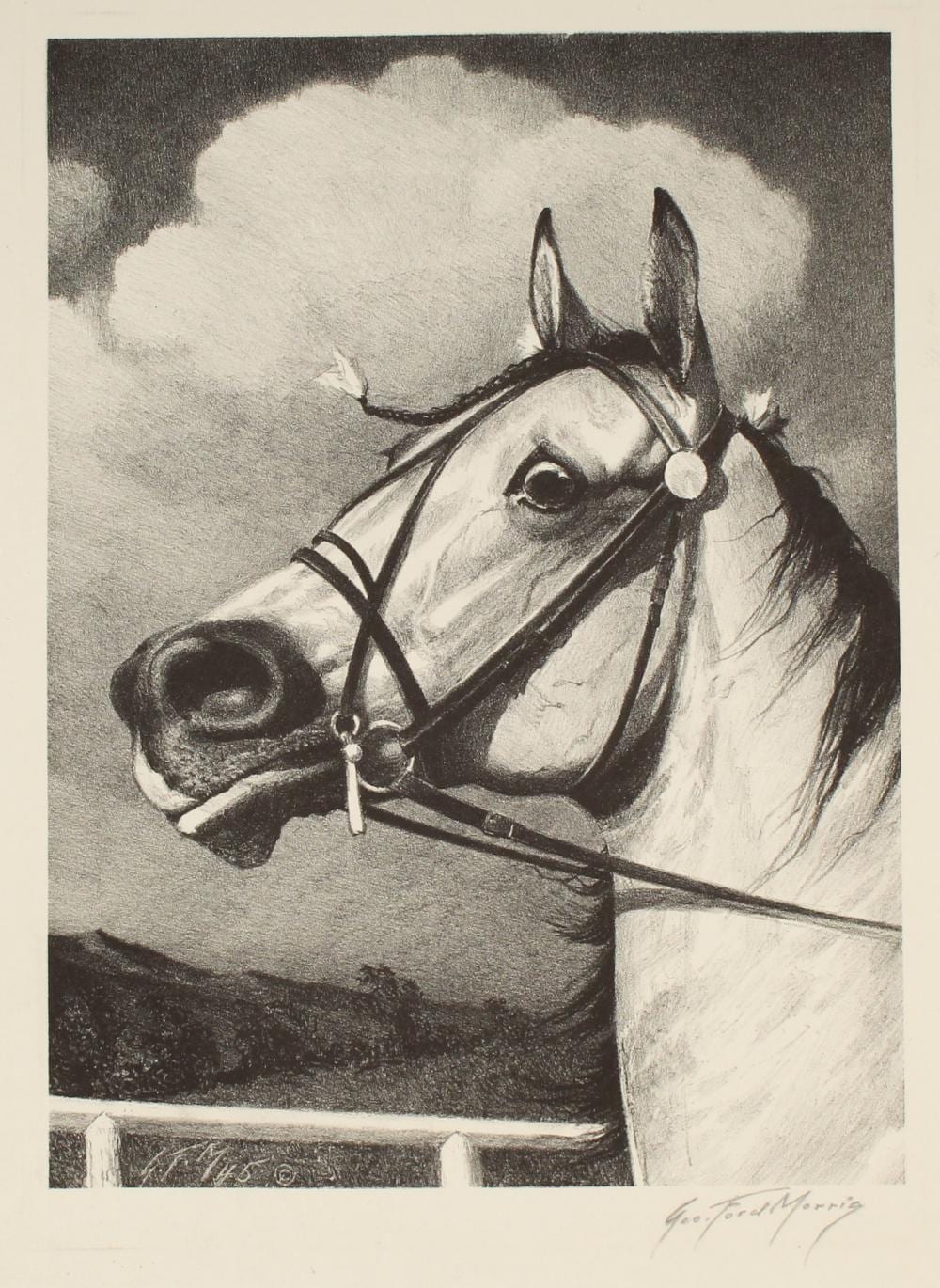 George Ford Morris comparable auction result: george ford morris american 1873 1960 greyhound signed lithograph racehorse