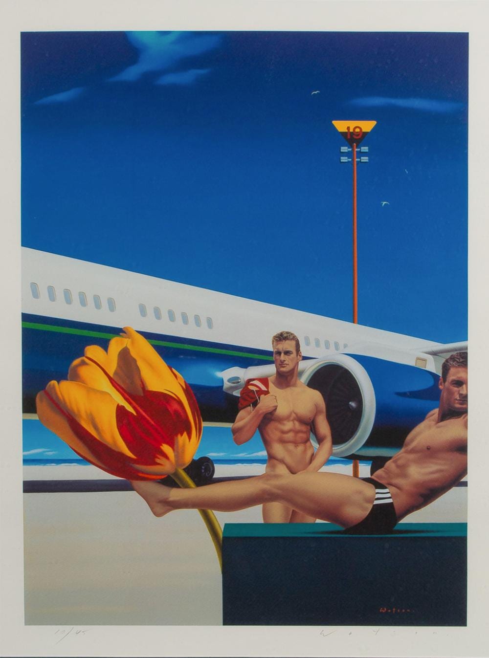 Ross Watson comparable auction result: ross watson australian b 1962 twins lithograph