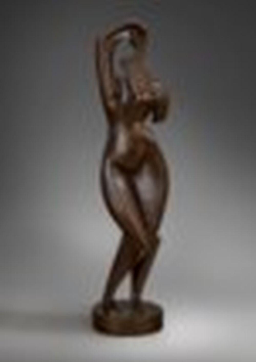Alexander Archipenko (1887-1964) Woman Combing Her Hair bronze with brown p comparable sale