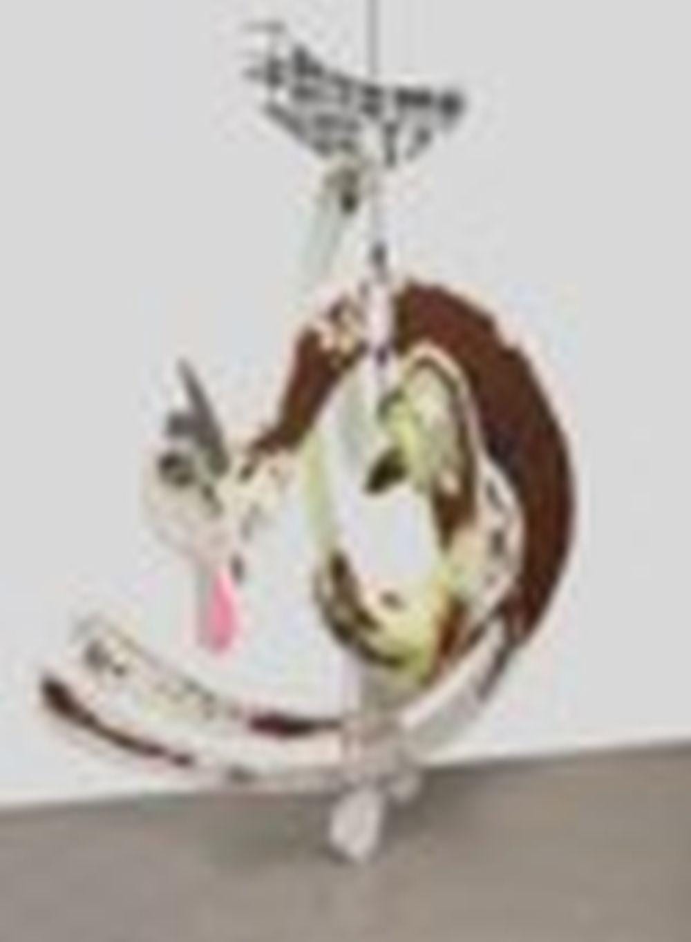 Aaron Curry comparable auction result: aaron curry b 1972 body of the sun hanging sculpture ink spray and acr
