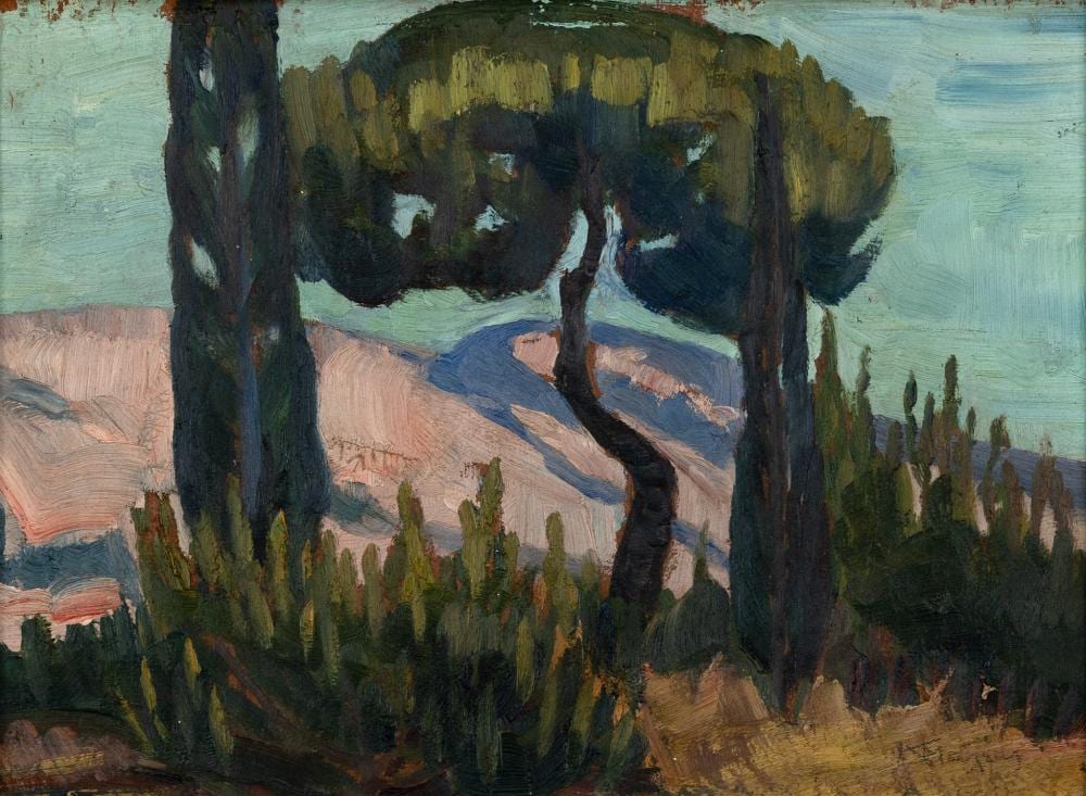 Konstantinos Maleas comparable auction result: konstantinos maleas 1879 1928 attic landscape