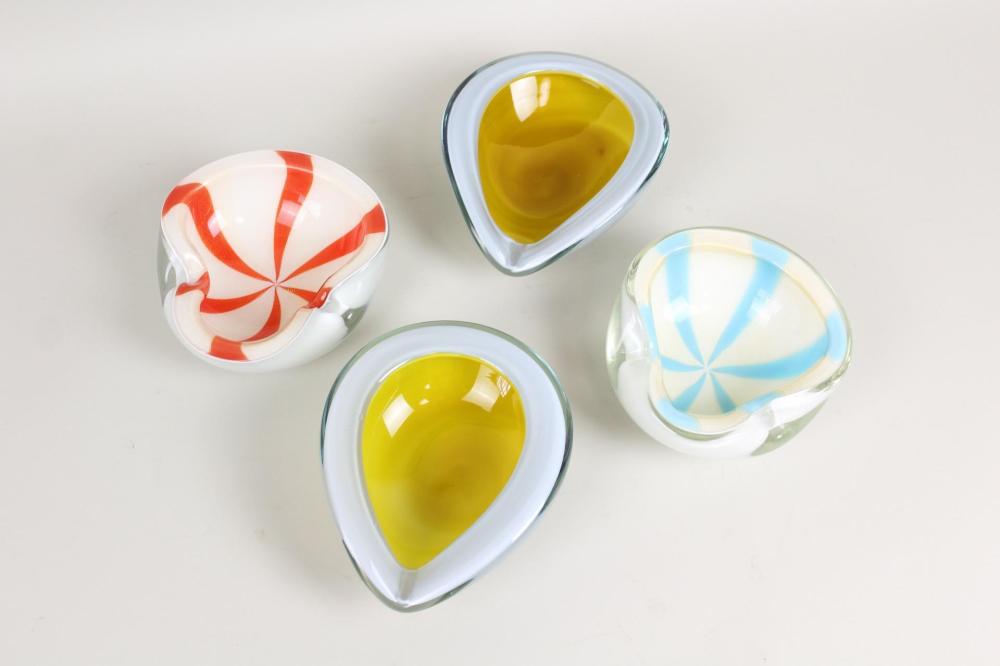 Lot of 4 Blown Glass Ashtray Dishes, Alfredo Barbini sold by Public Sale Auction House, lot 482 — auction record photograph