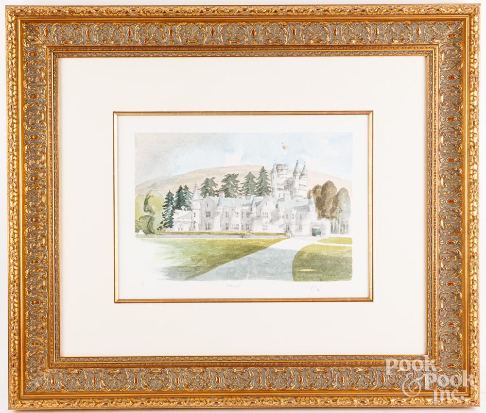 HRH Charles Philip Arthur George Windsor comparable auction result: hm king charles iii lithograph of balmoral