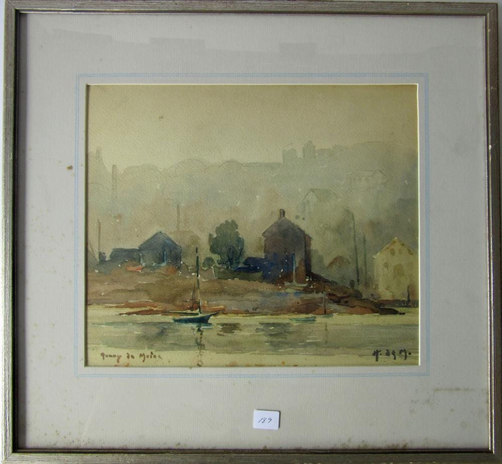 Harry DeMaine comparable auction result: harry demaine 1880 1952 watercolor shore scene