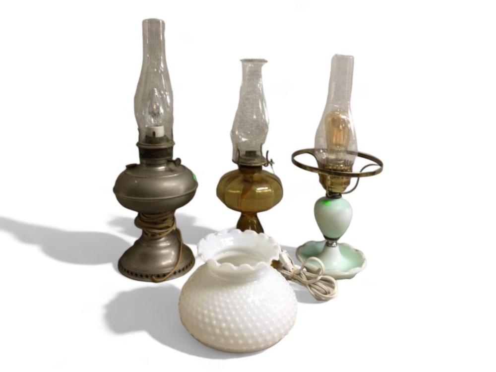 Antique Oil Lamps, Electric Lamp, Hurricane Lamps sold by R & R Auction INC, lot 2783 — auction record photograph