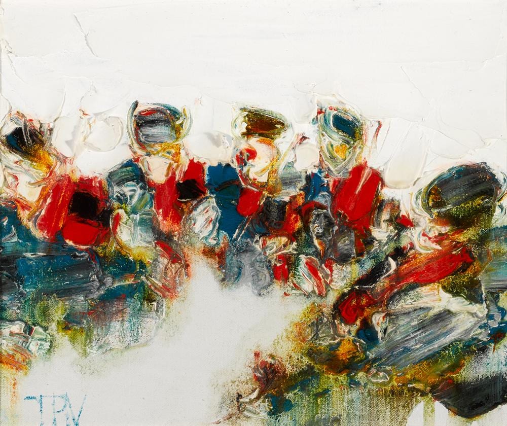 John B. Vallely comparable auction result: john b vallely b 1941 five musicians