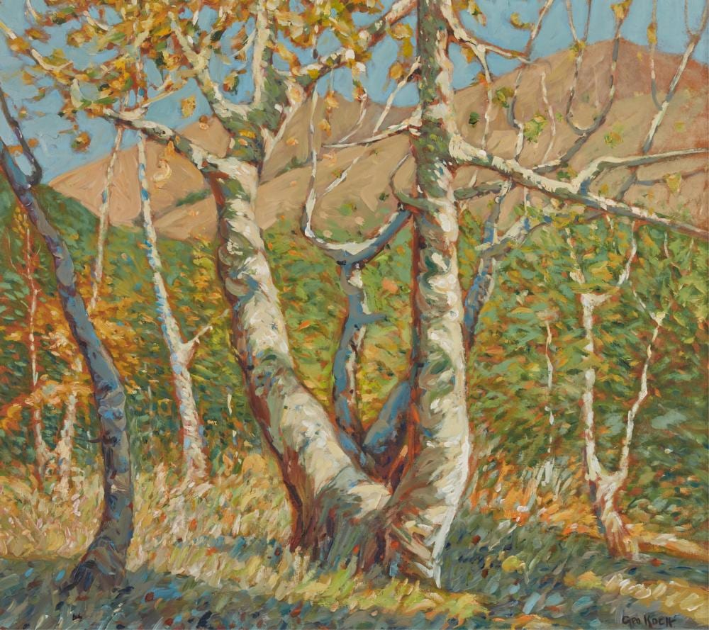 George Joseph Koch comparable auction result: george joseph koch american 1884 1951 spring light in trees oil on masonite 32 1 4 x 26in 82 x 66cm