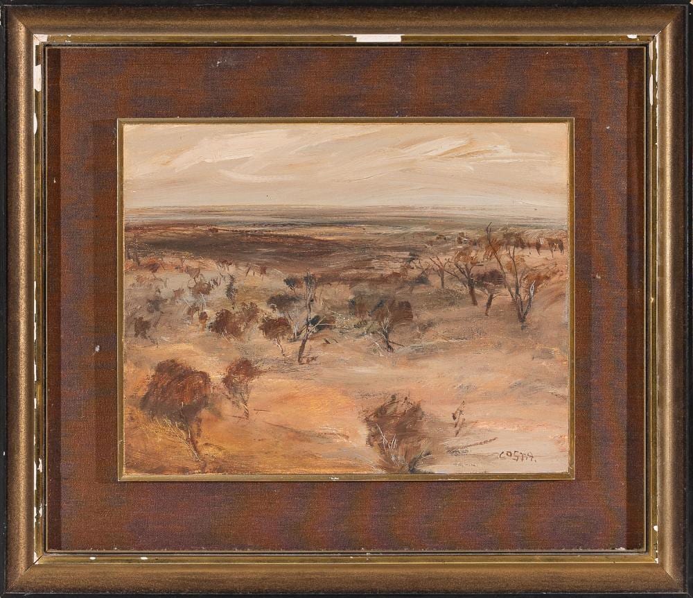 tony costa desert landscape with scrubs oil on panel height 28 x width 35 cm frame 49 x 55 cm · Lawsons · 2024-05-14 Tony Costa comparable auction result: tony costa desert landscape with scrubs oil on panel height 28 x width 35 cm frame 49 x 55 cm