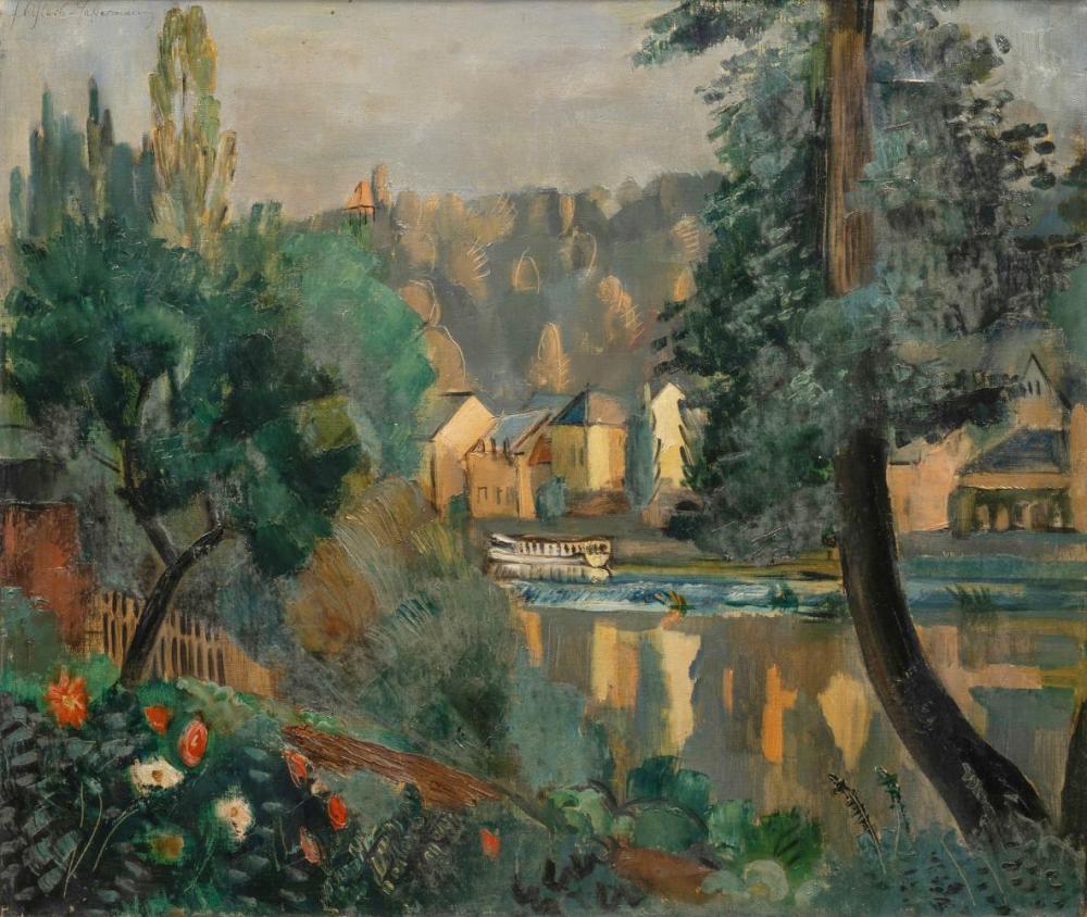 Friedrich Ahlers-Hestermann comparable auction result: friedrich ahlers hestermann hamburg 1883 berlin 1973 evening by the lahn