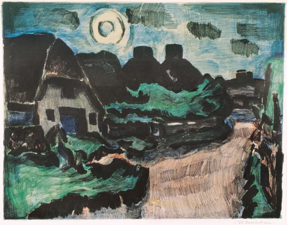 Ernst Mollenhauer comparable auction result: ernst mollenhauer tapiau 1892 d sseldorf 1963 street in keitum sylt by night