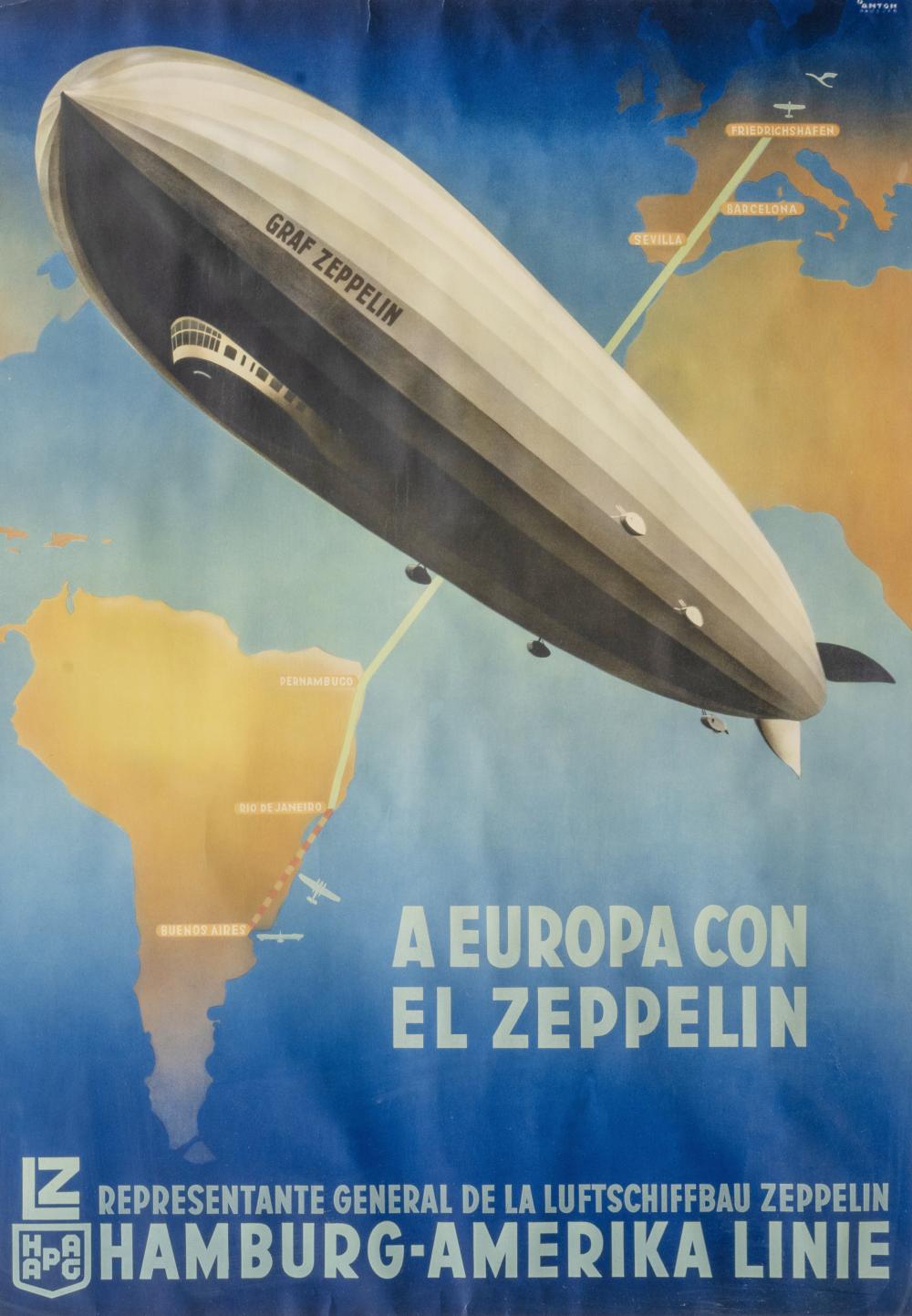 Ottomar Anton comparable auction result: ottomar anton hamburg 1895 hamburg 1976 a europa con el zeppelin
