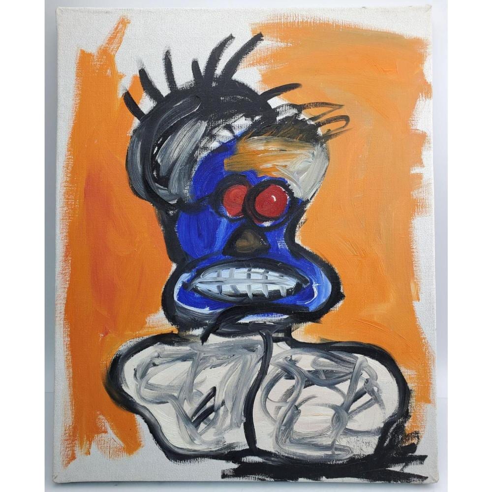 Attributed to Jean-Michel Basquiat, Painting sold by World Auction Gallery, lot 106 — auction record photograph
