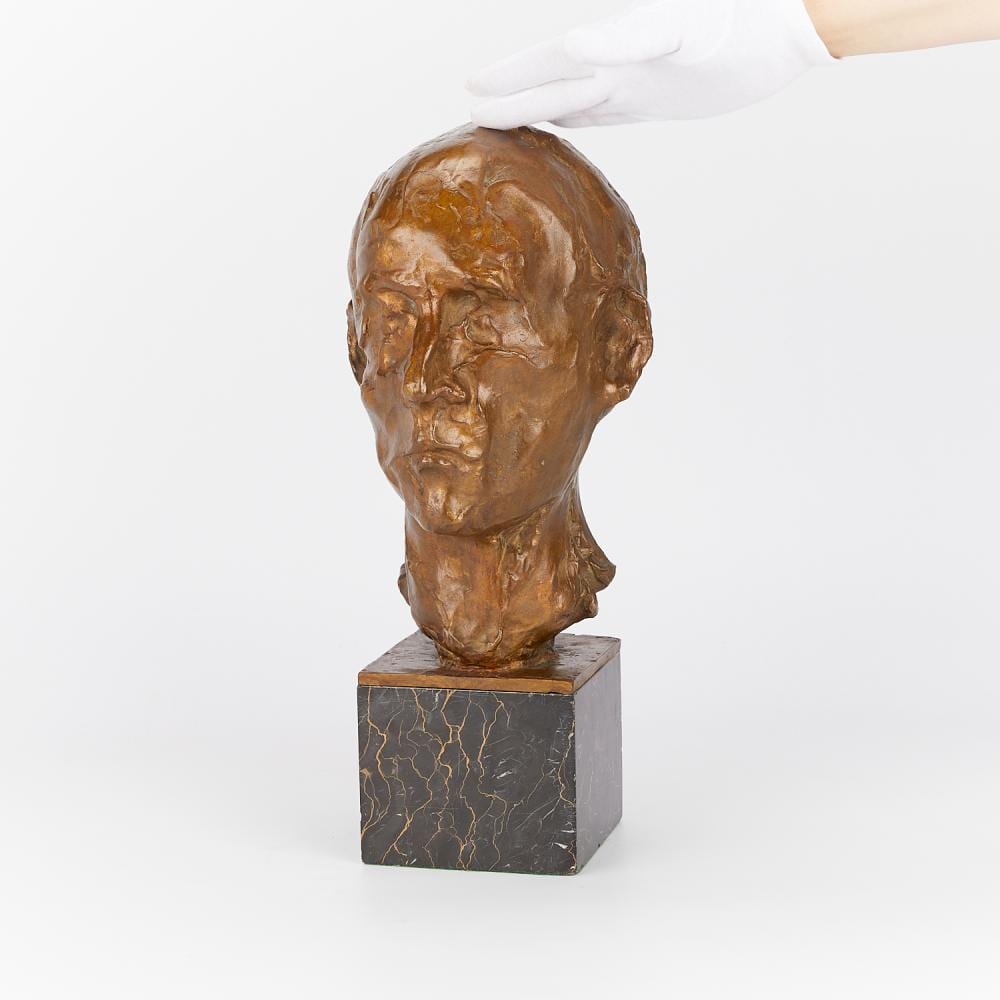 Paul Theodore Granlund comparable auction result: paul granlund head of a young man bronze 1964