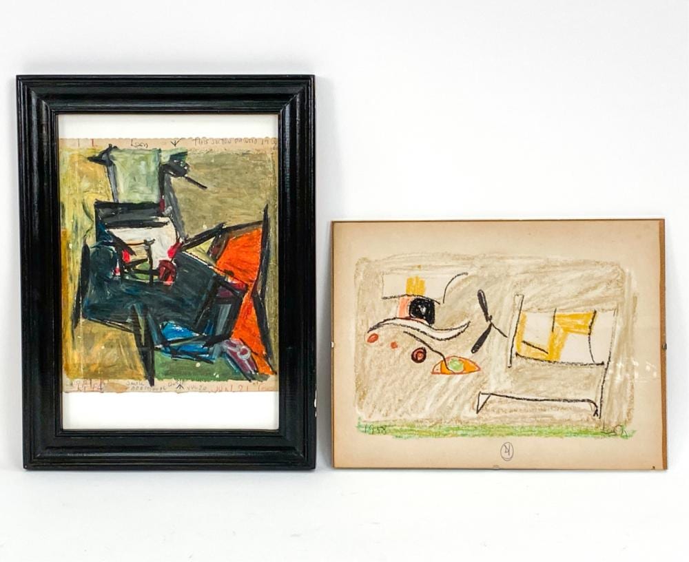 Leon Wall comparable auction result: 2 leon wall 1916 1980 abstracts on paper