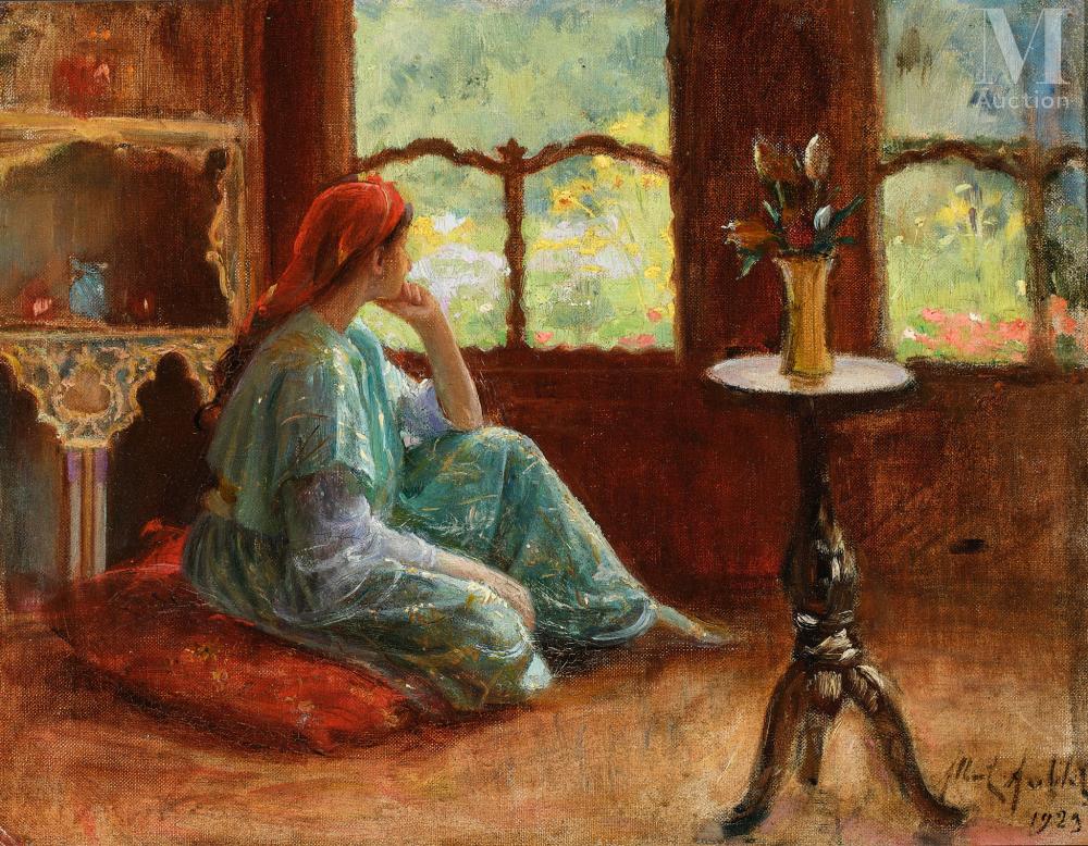 Albert Aublet comparable auction result: albert aublet paris 1851 1938 bedouin at the window