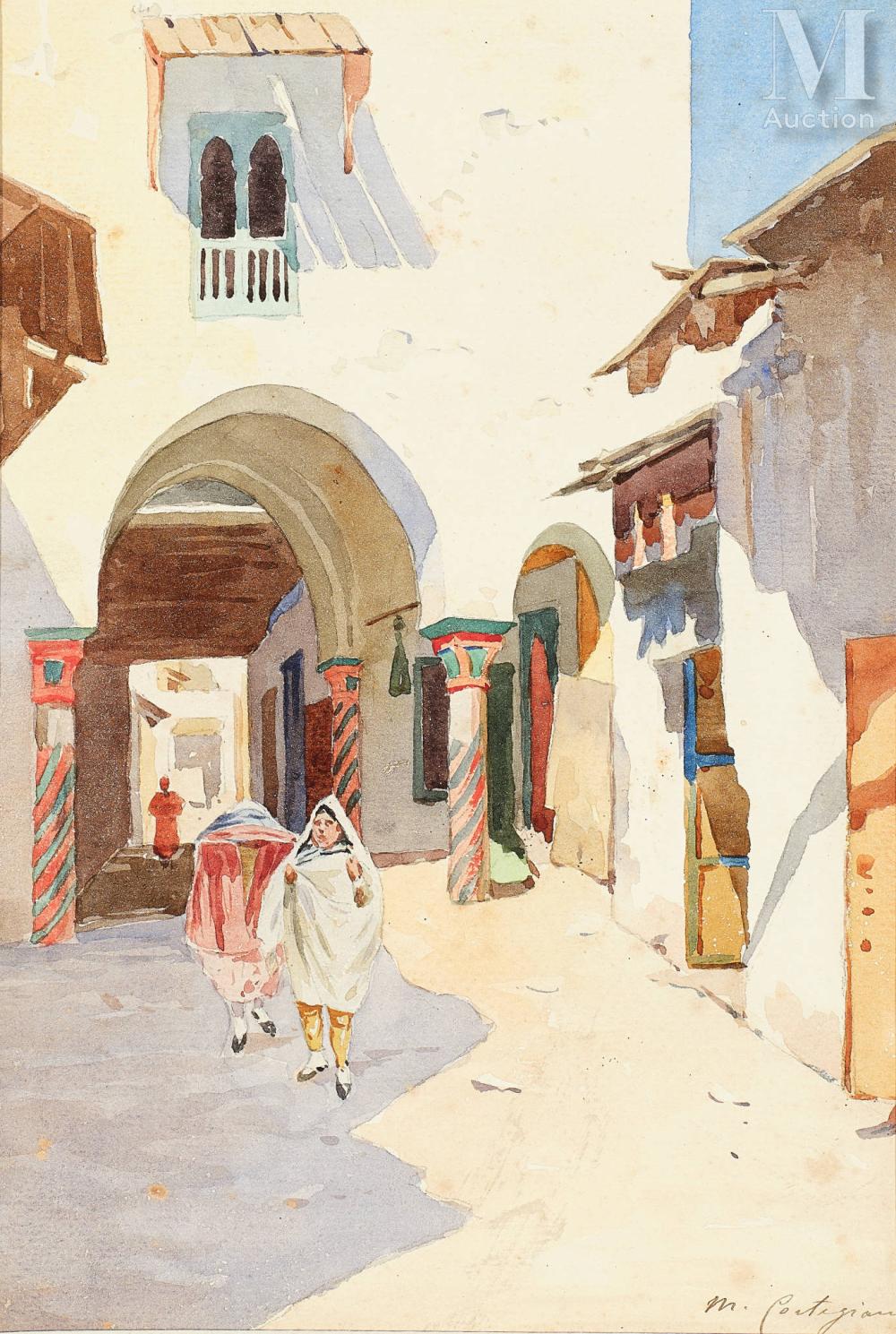 Michele Cortegiani comparable auction result: michele cortegiani palerme 1857 tunis 1919 alley in tunis