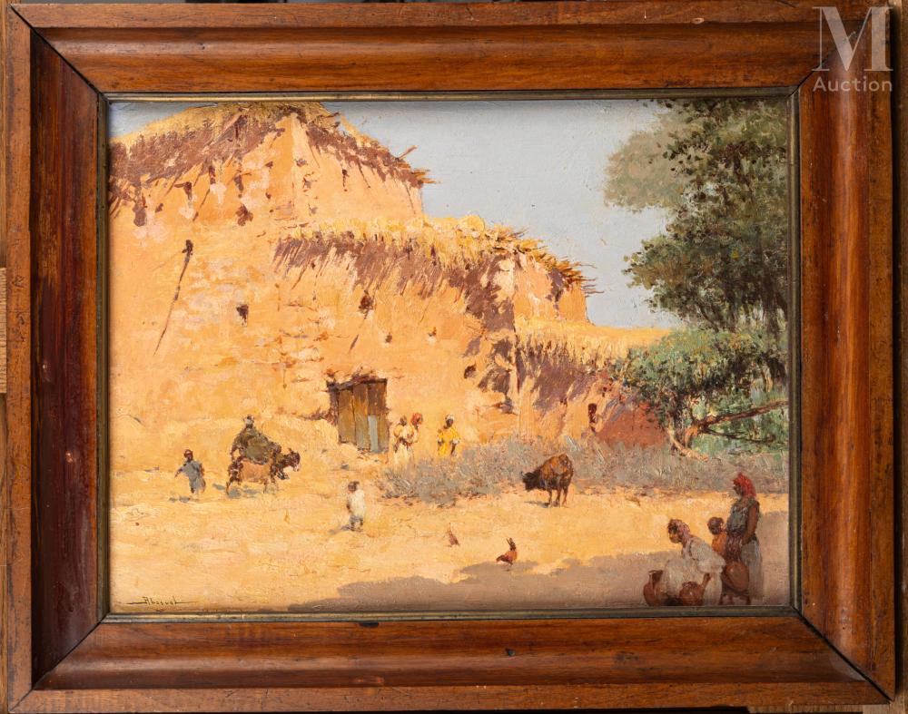 Carlos Abascal comparable auction result: carlos abascal actif au xxe si cle lively street scene