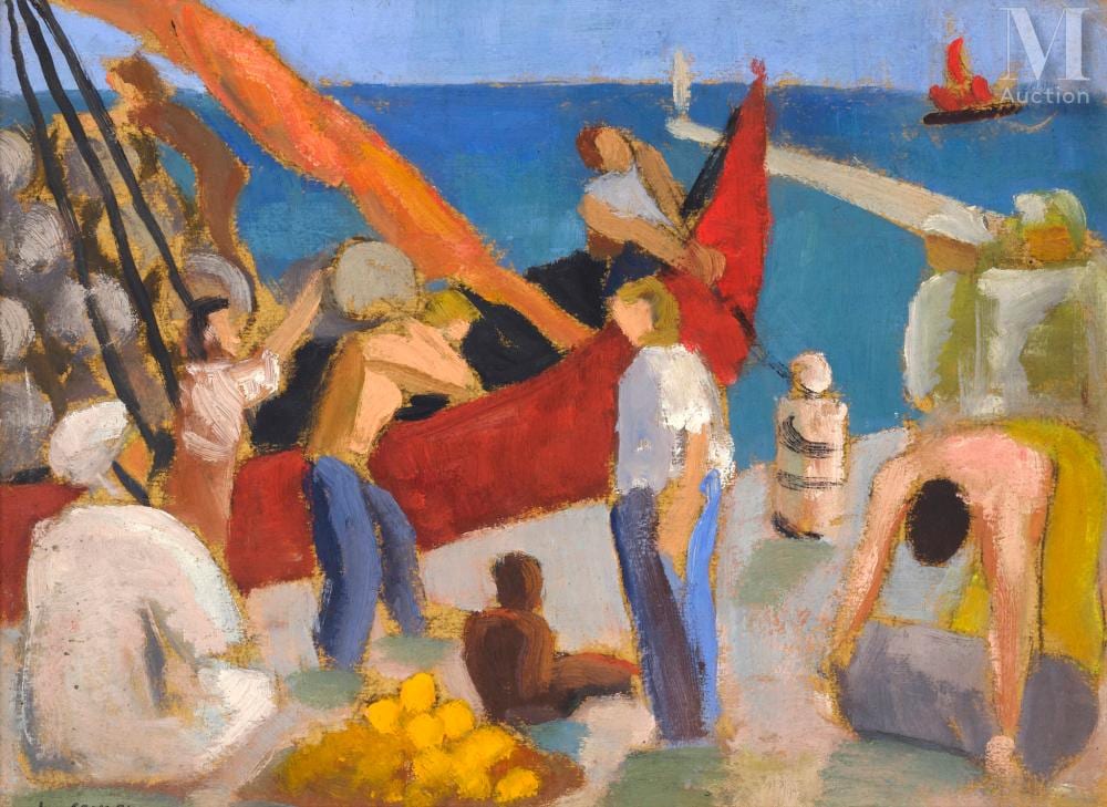 Léon Cauvy comparable auction result: l on cauvy montpellier 1874 alger 1933 on the port of algiers