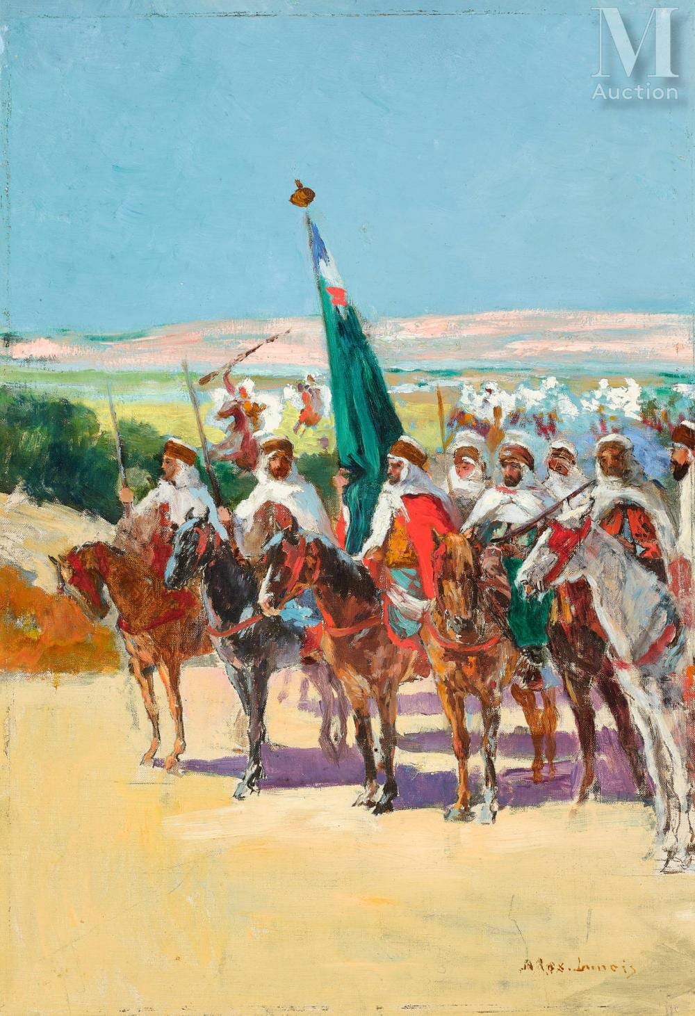 Alexandre Lunois comparable auction result: alexandre lunois paris 1863 pecq 1916 arab riders