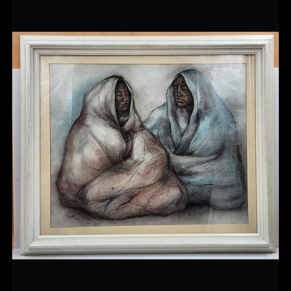 Mexico-Francisco Zuniga 1912-1998 Charcoal & Pastel On Paper Two Women sold by Compendium Auction House, lot 13 — auction record photograph