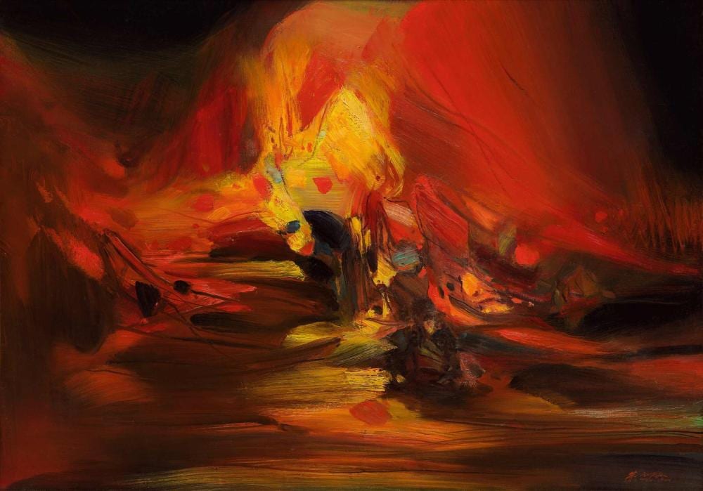 朱德群 Chu Tehchun ( Chinese-French, 1920-2014 ) comparable sale