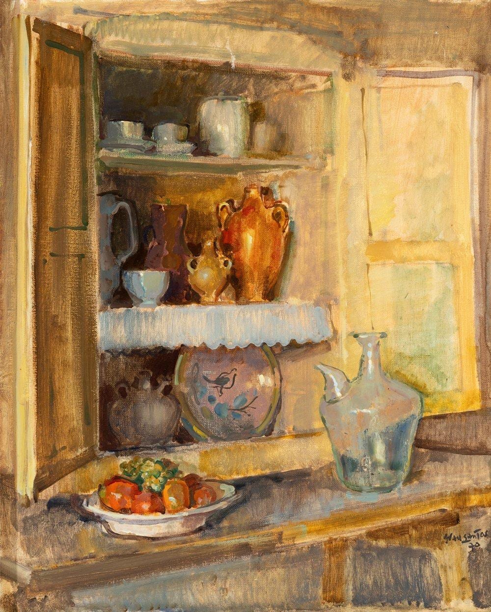 juli n grau santos canfranc huesca 1937 cupboard 1970 oil on canvas signed and dated in the lower right corner · Setdart Auction House · 2024-05-23 Julián Grau Santos comparable auction result: juli n grau santos canfranc huesca 1937 cupboard 1970 oil on canvas signed and dated in the lower right corner