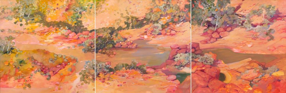 diana johnston stream bed triptych · Saskatchewan Network for Art Collecting · 2024-06-02 Diana Johnston comparable auction result: diana johnston stream bed triptych