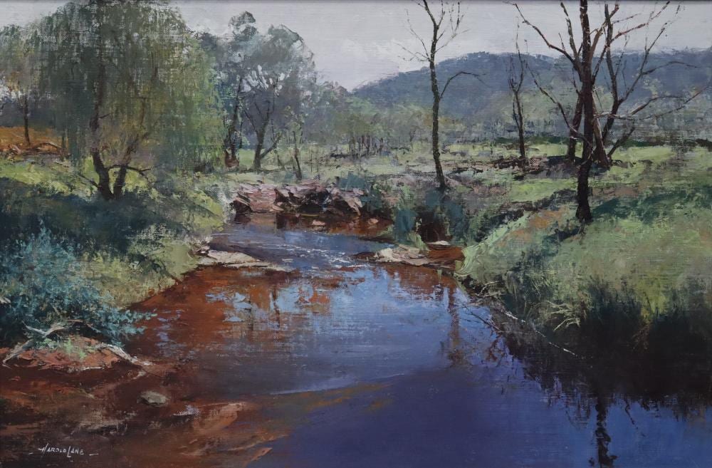 harold lane oil on board titled autumn haze signed lower left approx 75cm x50cm · Albion Antique Auction Centre · 2024-05-16 Harold Lane comparable auction result: harold lane oil on board titled autumn haze signed lower left approx 75cm x50cm