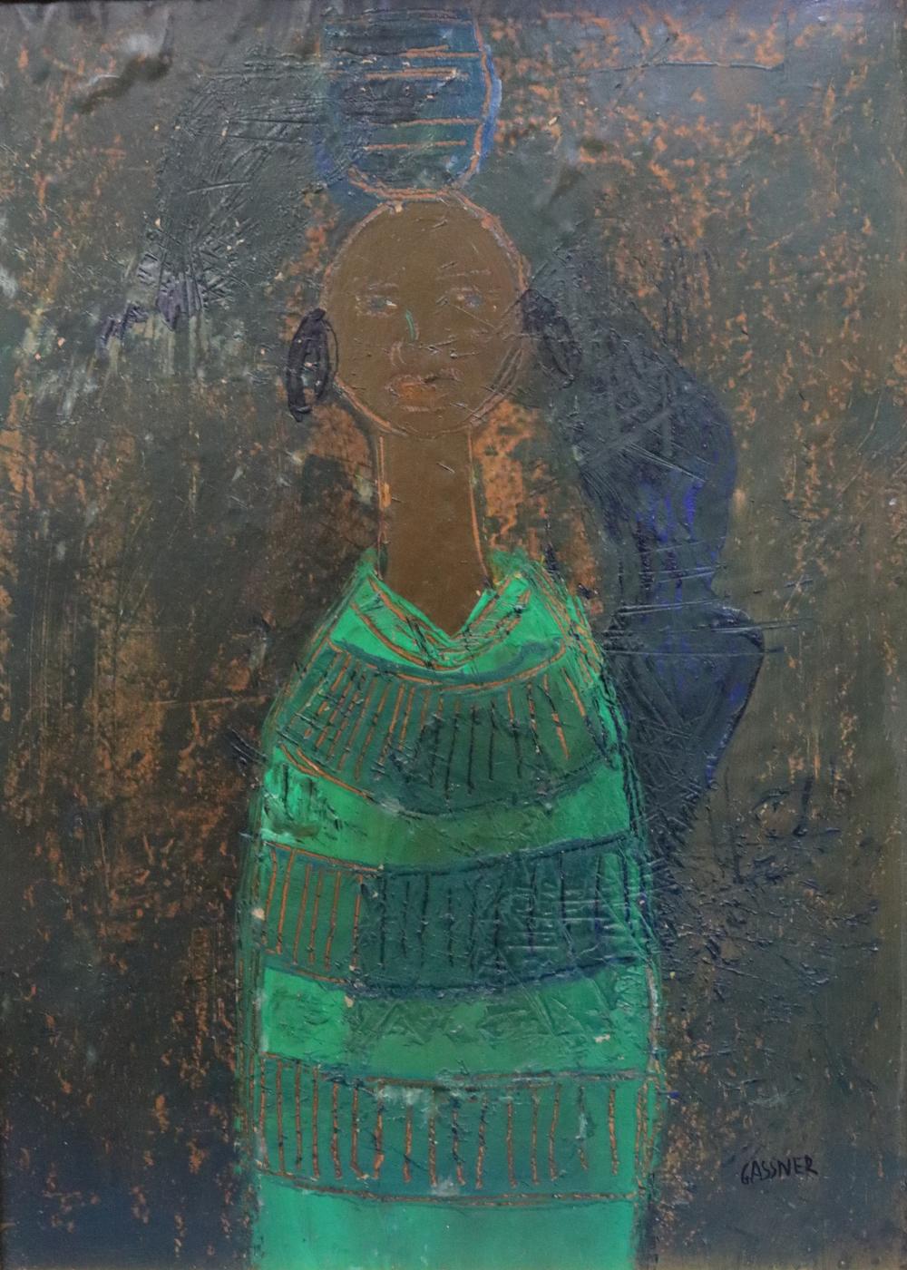 Carel Antoon Gassner comparable auction result: charles gassner south africa 1915 1977 oil on board titled basket lady 1957 measures 75cm x 53cm